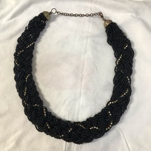 Vintage black beaded necklace